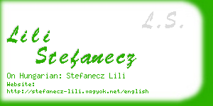 lili stefanecz business card